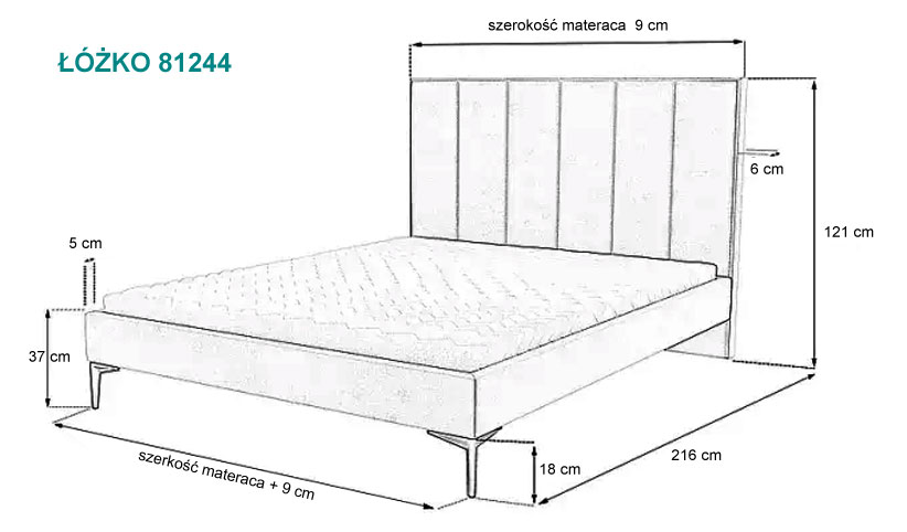 81244 łóżko tapicerowane